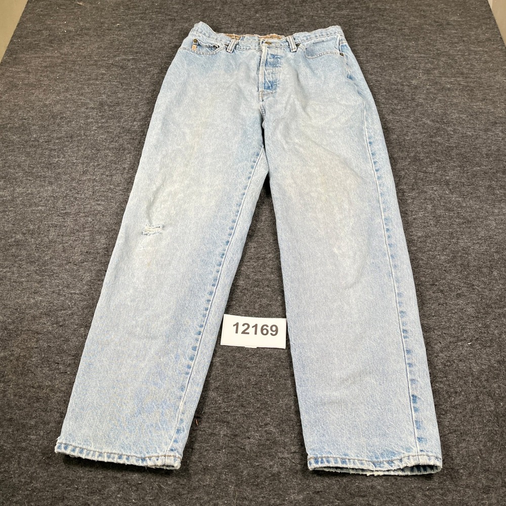 Vintage Express Mom Jeans Womens 11/12 Blue Denim Light Wash Cotton Straight Leg